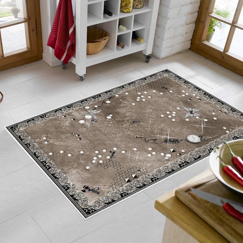 Casa si Gradina - Textile si covoare - Covoare - Covorase intrare - Covoras de intrare, Conceptum Hypnose, cafea, 80x150 cm, 100% poliamida, antiderapant, lavabil la masina, 955ANR1588 - Infinity.ro