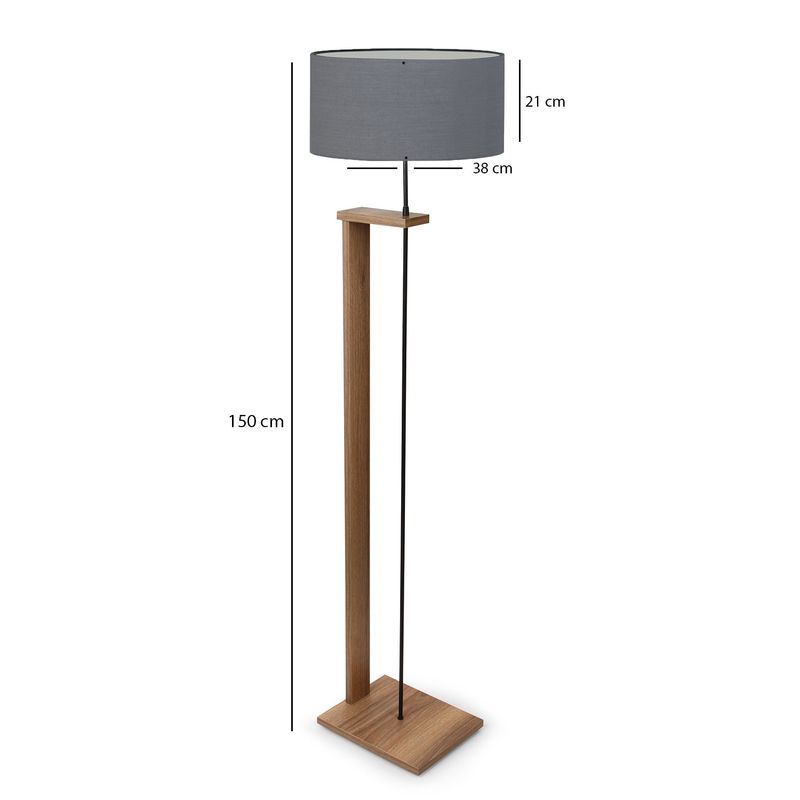 Casa si Gradina - Corpuri si surse de iluminat - Veioze si lampi - Lampadare - Lampadar, Opviq, lemn, gri inchis, 150 cm, 780SGN2608 - Infinity.ro