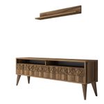 Casa si Gradina - Mobilier - Comode si corpuri - Console - Comoda tv, Hanah Home, pal melaminat, nuc, 150x50x30 cm, 845HCT3081 - Infinity.ro