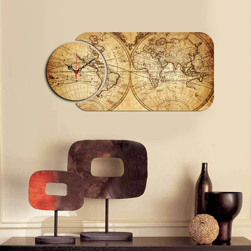 Casa si Gradina - Decoratiuni - Ceasuri - Ceas decorativ, Wallxpert, mdf, multicolor, 68x32 cm, 238HMA5142 - Infinity.ro