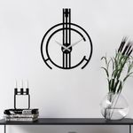 Casa si Gradina - Decoratiuni - Ceasuri - Ceas de perete decorativ, Wallxpert, metal, negru, 49x38 cm, 891TNL2453 - Infinity.ro