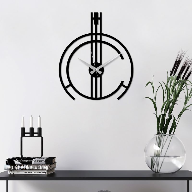 Casa si Gradina - Decoratiuni - Ceasuri - Ceas de perete decorativ, Wallxpert, metal, negru, 49x38 cm, 891TNL2453 - Infinity.ro