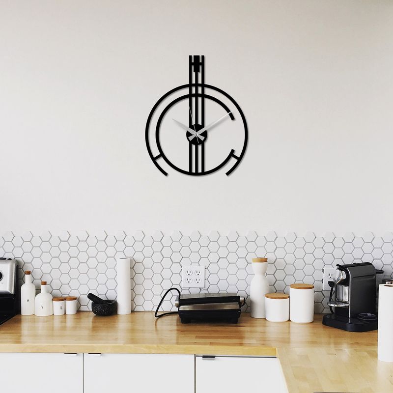 Casa si Gradina - Decoratiuni - Ceasuri - Ceas de perete decorativ, Wallxpert, metal, negru, 49x38 cm, 891TNL2453 - Infinity.ro