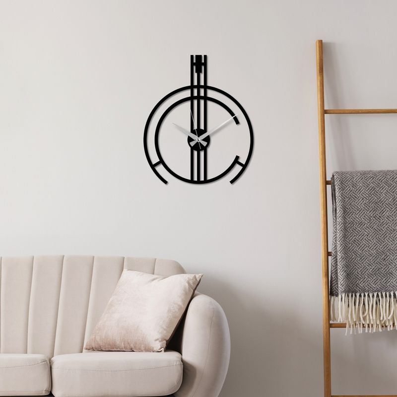 Casa si Gradina - Decoratiuni - Ceasuri - Ceas de perete decorativ, Wallxpert, metal, negru, 49x38 cm, 891TNL2453 - Infinity.ro