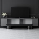 Casa si Gradina - Mobilier - Comode si corpuri - Comode - Comoda tv, Hanah Home, pal melaminat, antracit si negru, 180x50x30 cm, 618BLY1266 - Infinity.ro