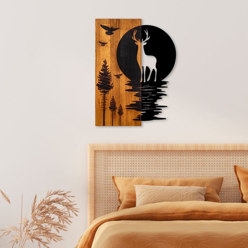 Casa si Gradina - Decoratiuni - Decoratiuni perete - Accesoriu decorativ de perete, Wallxpert, lemn, nuc, negru, 43x58x3 cm - Infinity.ro