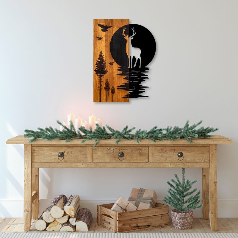 Casa si Gradina - Decoratiuni - Decoratiuni perete - Accesoriu decorativ de perete, Wallxpert, lemn, nuc, negru, 43x58x3 cm - Infinity.ro