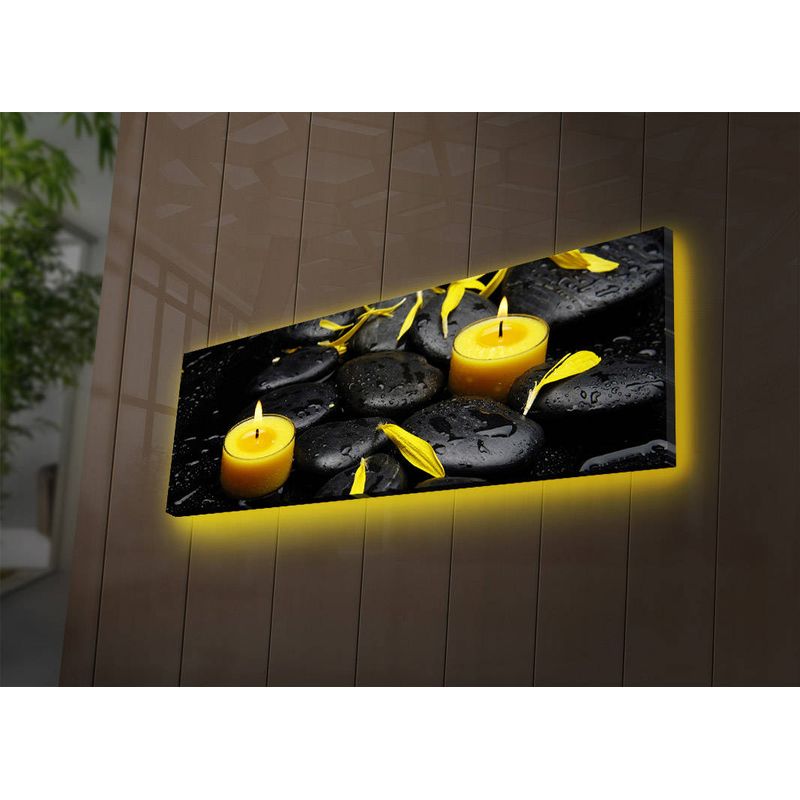 Casa si Gradina - Decoratiuni - Tablouri - Tablou canvas decorativ cu led, Wallxpert, piele de caprioara, multicolor, 30x90 cm, 239SHN1257 - Infinity.ro