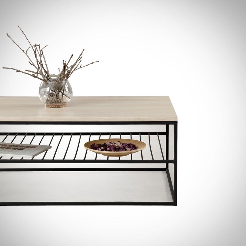 Casa si Gradina - Mobilier - Mese si birouri - Masute de cafea - Masuta de cafea, Hanah Home, pal melaminat, stejar, 95x55x43 cm, 801CMY2833 - Infinity.ro