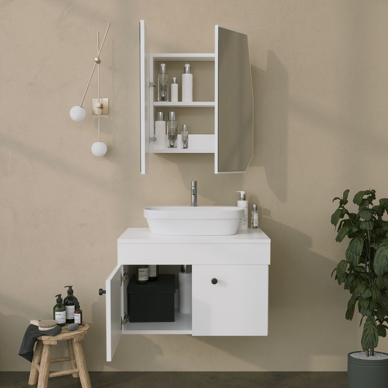 Casa si Gradina - Mobilier - Mobilier baie - Corpuri baie - Dulap baie, Hanah Home, carton dur, alb, 12x45x50 cm, 552NOS1224 - Infinity.ro