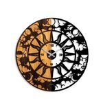 Casa si Gradina - Decoratiuni - Ceasuri - Ceas de perete decorativ, Wallxpert, lemn, nuc si negru, diametru 56 cm, 539TNL1173 - Infinity.ro