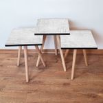 Casa si Gradina - Mobilier - Mese si birouri - Masute de cafea - Set masute de cafea, Hanah Home, mdf, alb gri, 35x35x52 cm, 481LNA3144 - Infinity.ro