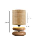 Casa si Gradina - Corpuri si surse de iluminat - Veioze si lampi - Veioze - Veioza, Opviq, lemn si bambus, bej, 35 cm - Infinity.ro
