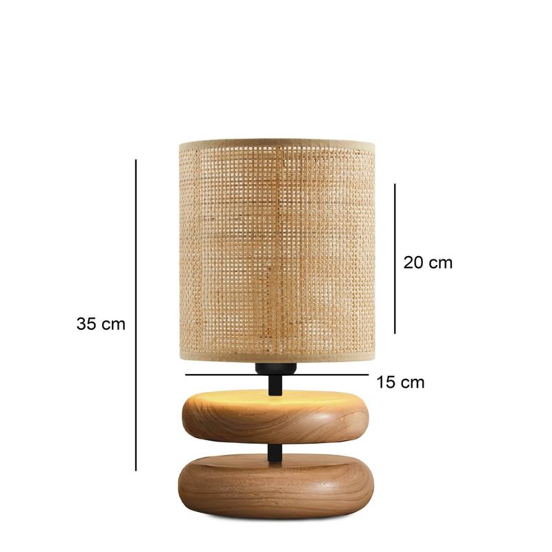 Casa si Gradina - Corpuri si surse de iluminat - Veioze si lampi - Veioze - Veioza, Opviq, lemn si bambus, bej, 35 cm - Infinity.ro