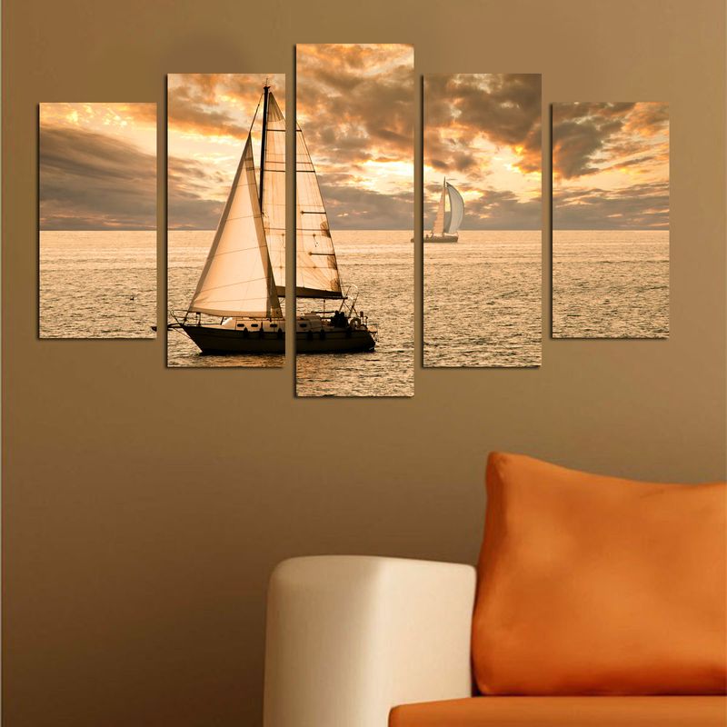 Casa si Gradina - Decoratiuni - Tablouri - Tablou decorativ 5 piese, Wallxpert, mdf, multicolor, 110x60 cm, 223CHR1921 - Infinity.ro