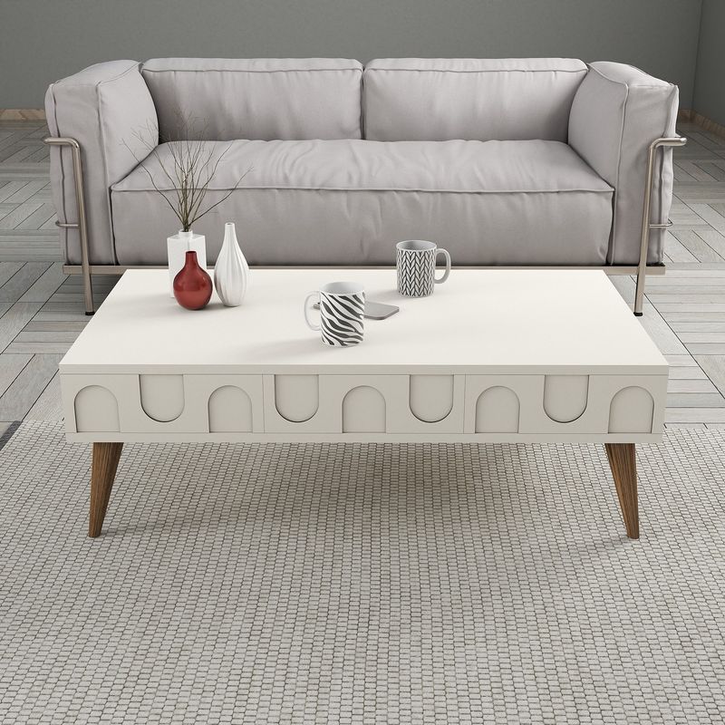 Casa si Gradina - Mobilier - Seturi de mobilier - Seturi living - Set mobilier living, Hanah Home, pal melaminat, crem si nuc, 180x44x35 cm - Infinity.ro
