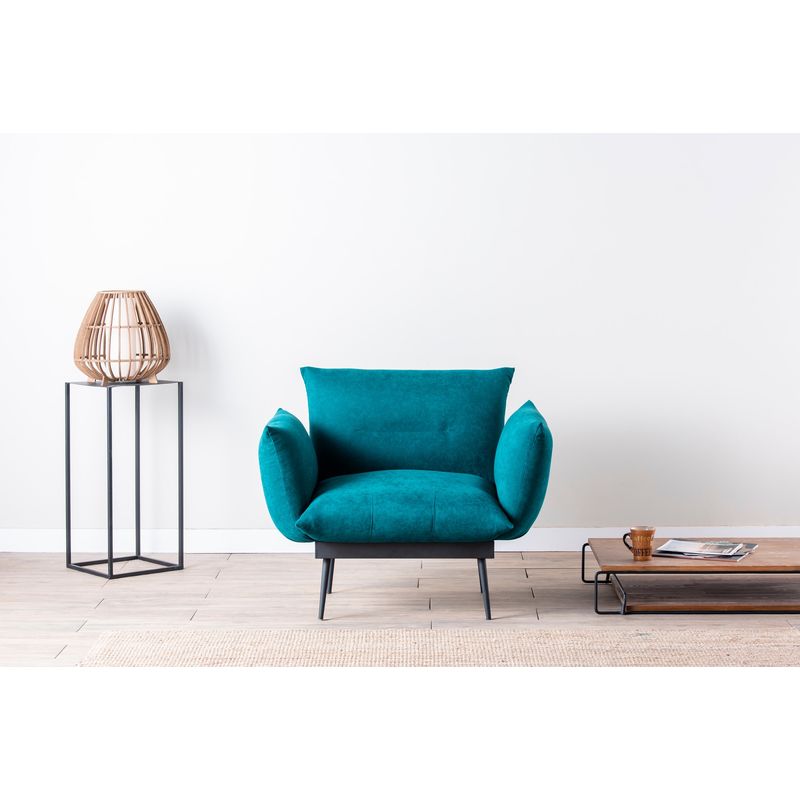 Casa si Gradina - Mobilier - Scaune si fotolii - Fotolii - Fotoliu, Hanah Home, metal, stofa tip in, verde petrol, 90x95x80 cm - Infinity.ro