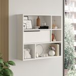 Casa si Gradina - Mobilier - Biblioteci si rafturi - Etajere - Etajera de perete, Hanah Home, pal melaminat, alb, 90.1x22x81 cm - Infinity.ro