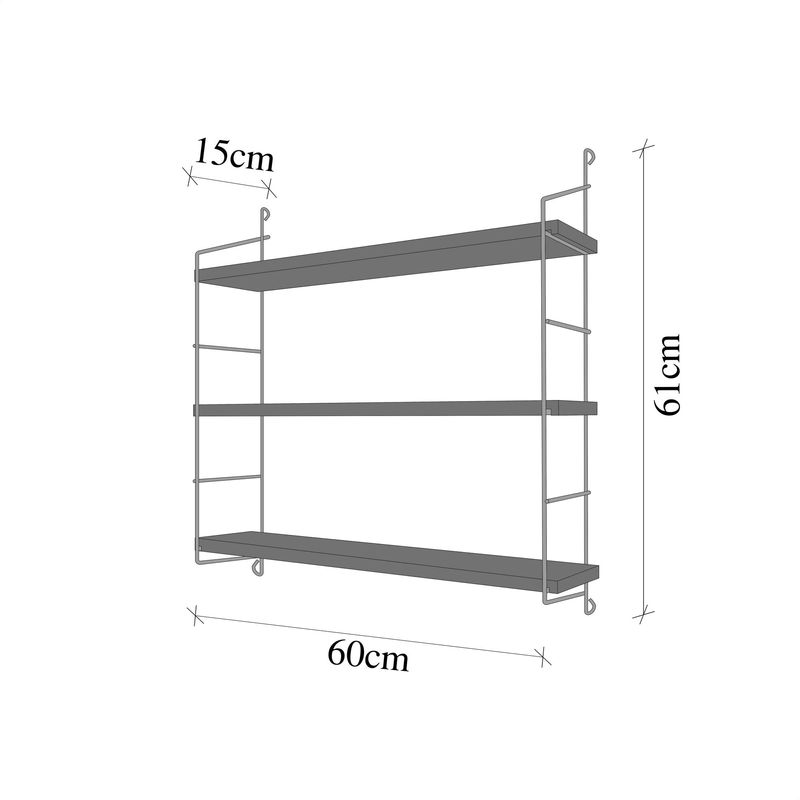 Casa si Gradina - Mobilier - Biblioteci si rafturi - Etajere - Etajera, Hanah Home, lemn masiv, auriu maro, 60x16x62 cm - Infinity.ro
