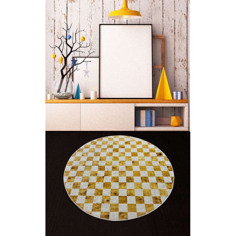 Casa si Gradina - Textile si covoare - Covoare - Covoare casa - Covor rotund, Conceptum Hypnose, multicolor, 120 cm, 100% poliester, antiderapant, 882CHL2984 - Infinity.ro