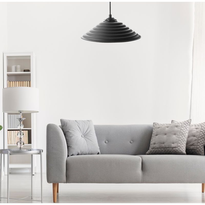 Casa si Gradina - Corpuri si surse de iluminat - Lustre si pendule - Lustra, Opviq, abs si policarbonat, negru, diametru 25 cm, inaltime 50 cm - Infinity.ro