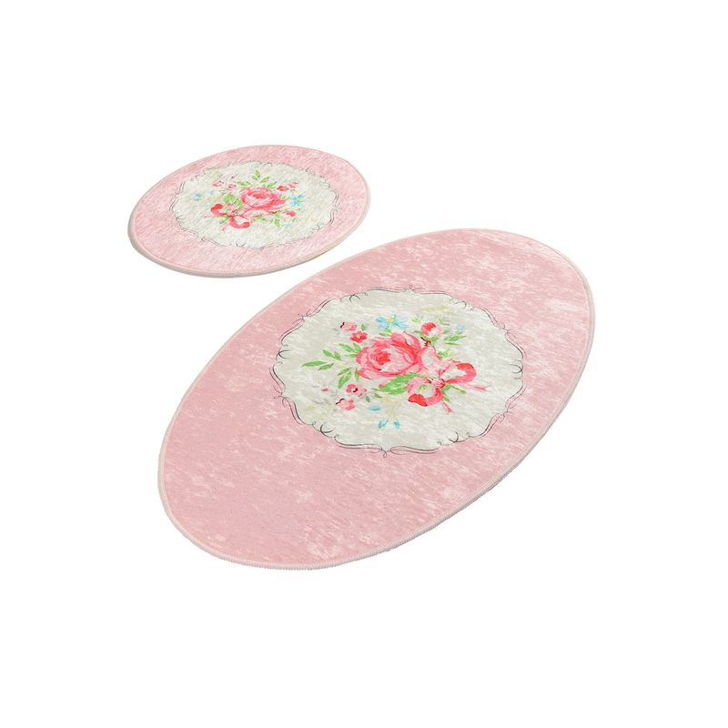 Casa si Gradina - Textile si covoare - Covoare - Covorase baie - Set covorase de baie, L'essentiel Maison, multicolor, 50x60 cm si 60x100 cm, 100% poliester, antiderapant, 359CHL2240 - Infinity.ro