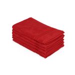 Casa si Gradina - Textile si covoare - Textile baie - Prosoape - Set prosoape de fata, L'essentiel Maison, rosu, 30x50 cm, 100% bumbac, 6 bucati - Infinity.ro