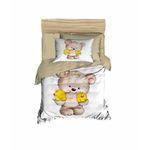 Casa si Gradina - Textile si covoare - Lenjerii de pat - Lenjerii copii - Set lenjerie pentru copii, L'essentiel Maison, bej, alb, camel, galben, rosu, 100% poliester microsatin, bumbac, 100x150 cm, 120x150 cm, imprimeu 3d - Infinity.ro