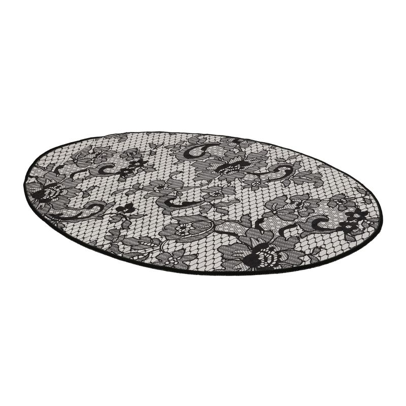 Casa si Gradina - Textile si covoare - Covoare - Covorase baie - Covoras de baie, L'essentiel Maison, negru alb gri, 80x120 cm, 100% poliester, antiderapant - Infinity.ro