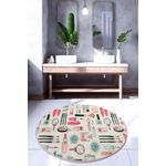 Casa si Gradina - Textile si covoare - Covoare - Covorase baie - Covoras de baie, L'essentiel Maison, multicolor, diametru 100 cm, 100% poliester, antiderapant, 359CHL1648 - Infinity.ro