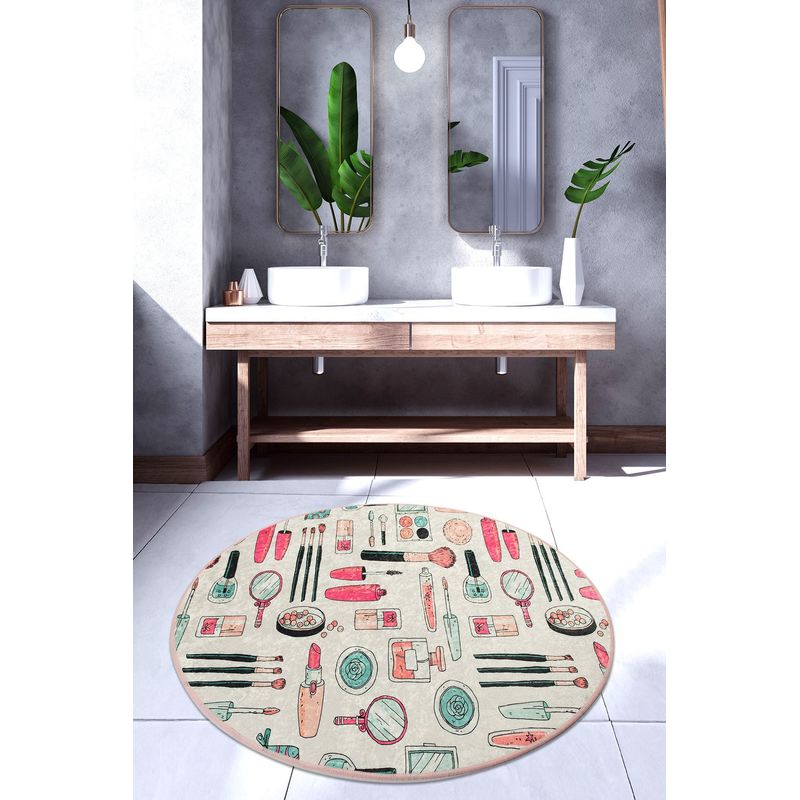 Casa si Gradina - Textile si covoare - Covoare - Covorase baie - Covoras de baie, L'essentiel Maison, multicolor, diametru 100 cm, 100% poliester, antiderapant, 359CHL1648 - Infinity.ro