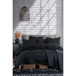 Casa si Gradina - Textile si covoare - Lenjerii de pat - Seturi de lenjerie - Set cuvertura pat dublu, L'essentiel Maison, negru, 200x220 cm, 65% bumbac 35% poliester - Infinity.ro