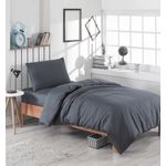 Casa si Gradina - Textile si covoare - Lenjerii de pat - Seturi de lenjerie - Set lenjerie pat o persoana, L'essentiel Maison, fumuriu, 160x220 cm, bumbac si poliester - Infinity.ro