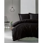 Casa si Gradina - Textile si covoare - Lenjerii de pat - Seturi de lenjerie - Set lenjerie de pat, L'essentiel Maison, negru, 200x220 cm, satin bumbac - Infinity.ro