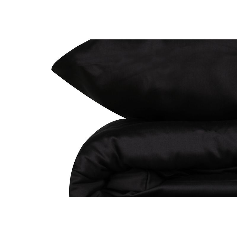 Casa si Gradina - Textile si covoare - Lenjerii de pat - Seturi de lenjerie - Set lenjerie de pat, L'essentiel Maison, negru, 200x220 cm, satin bumbac - Infinity.ro