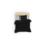 Casa si Gradina - Textile si covoare - Lenjerii de pat - Seturi de lenjerie - Set lenjerie pat single, L'essentiel Maison, negru, gri, 100% bumbac ranforce, husa pilota 160x220 cm, cearsaf 160x240 cm, fata perna 50x70 cm - Infinity.ro