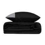 Casa si Gradina - Textile si covoare - Lenjerii de pat - Seturi de lenjerie - Set lenjerie pat single, L'essentiel Maison, negru, gri, 100% bumbac ranforce, husa pilota 160x220 cm, cearsaf 160x240 cm, fata perna 50x70 cm - Infinity.ro