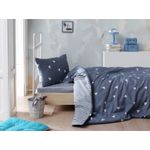 Casa si Gradina - Textile si covoare - Lenjerii de pat - Seturi de lenjerie - Set lenjerie de pat single, L'essentiel Maison, albastru alb, 160x220 cm, bumbac poliester - Infinity.ro