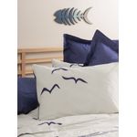 Casa si Gradina - Textile si covoare - Lenjerii de pat - Seturi de lenjerie - Set lenjerie de pat single, L'essentiel Maison, albastru inchis alb, 160x220 cm, 100% bumbac ranforce - Infinity.ro