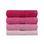 Casa si Gradina - Textile si covoare - Textile baie - Prosoape - Set prosoape de mana, L'essentiel Maison, roz deschis, roz prafuit, fucsia, 50x90 cm, 100% bumbac, 4 bucati - Infinity.ro