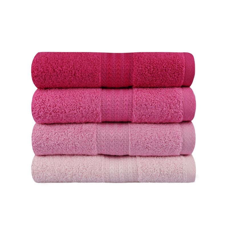 Casa si Gradina - Textile si covoare - Textile baie - Prosoape - Set prosoape de mana, L'essentiel Maison, roz deschis, roz prafuit, fucsia, 50x90 cm, 100% bumbac, 4 bucati - Infinity.ro