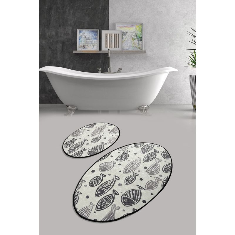 Casa si Gradina - Textile si covoare - Covoare - Covorase baie - Set covorase de baie, L'essentiel Maison, multicolor, 50x60 cm + 60x100 cm, 100% poliester, antiderapant, 359CHL1540 - Infinity.ro