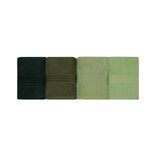 Casa si Gradina - Textile si covoare - Textile baie - Prosoape - Set prosoape de mana, L'essentiel Maison, verde deschis/verde masliniu/verde/verde inchis, 50x90 cm, 100% bumbac, 4 bucati - Infinity.ro