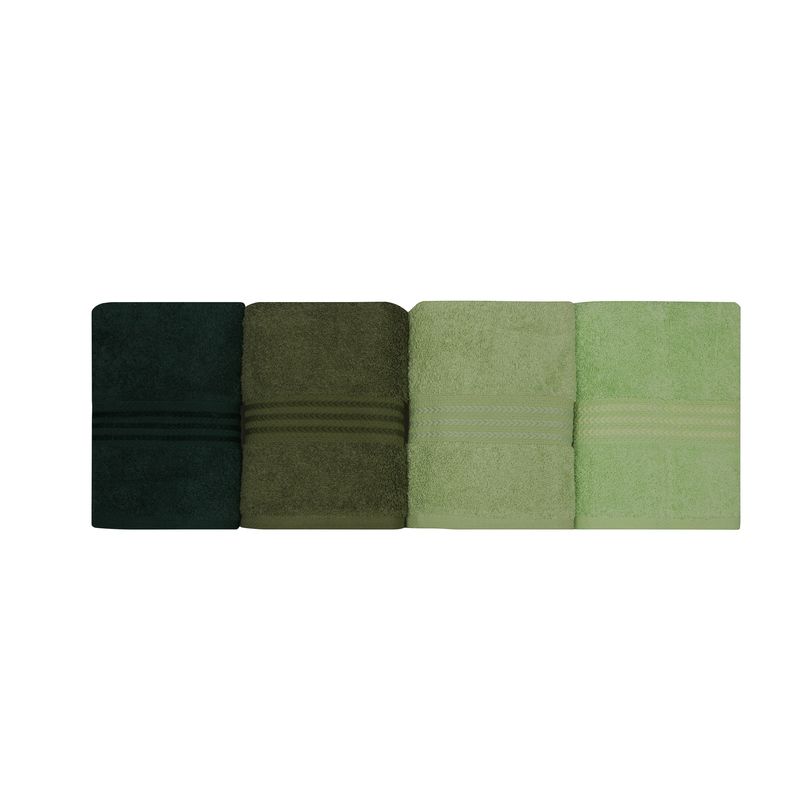 Casa si Gradina - Textile si covoare - Textile baie - Prosoape - Set prosoape de mana, L'essentiel Maison, verde deschis/verde masliniu/verde/verde inchis, 50x90 cm, 100% bumbac, 4 bucati - Infinity.ro