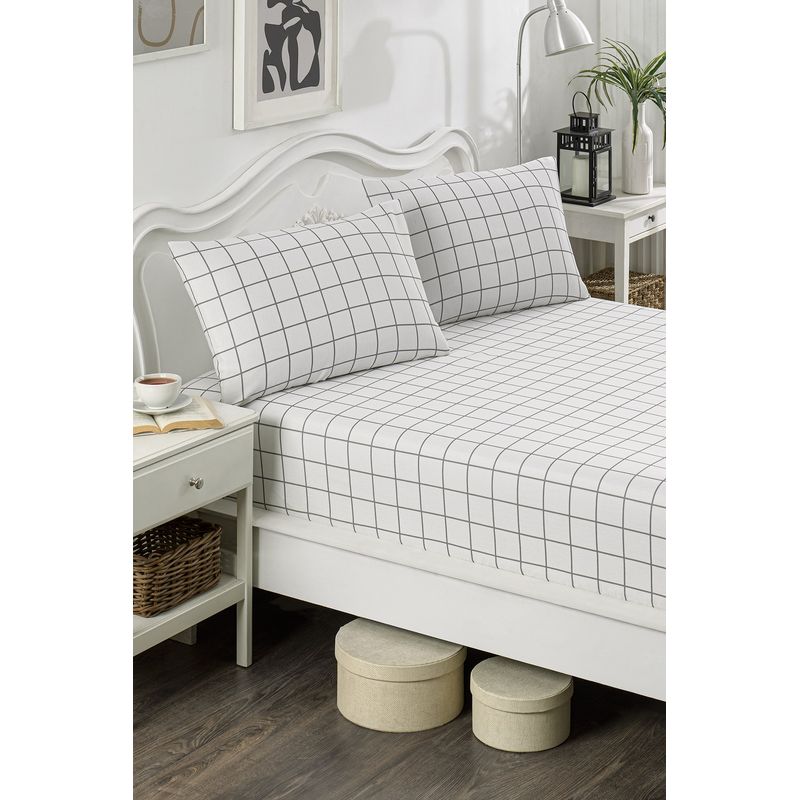 Casa si Gradina - Textile si covoare - Lenjerii de pat - Seturi de lenjerie - Set lenjerie pat dublu, L'essentiel Maison, gri, 160x200 cm, bumbac poliester - Infinity.ro