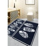 Casa si Gradina - Textile si covoare - Covoare - Covorase baie - Set covorase de baie, L'essentiel Maison, negru, 40x60 cm + 50x60 cm, 100% poliester, antiderapant - Infinity.ro