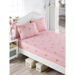 Casa si Gradina - Textile si covoare - Lenjerii de pat - Seturi de lenjerie - Set lenjerie pat single, L'essentiel Maison, roz verde rosu alb, 100x200 cm, 65% bumbac 35% poliester - Infinity.ro