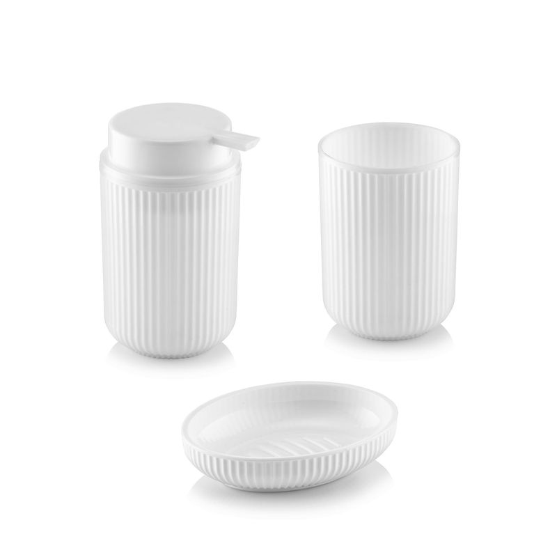 Casa si Gradina - Sanitare - Suporturi si accesorii baie - Accesorii baie - Set accesorii baie, L'essentiel Maison, alb, plastic, 5 piese - Infinity.ro