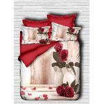 Casa si Gradina - Textile si covoare - Lenjerii de pat - Seturi de lenjerie - Set lenjerie de pat dublu, L'essentiel Maison, rosu alb verde, 200x220 cm, microsatin poliester si bumbac, imprimeu 3d - Infinity.ro