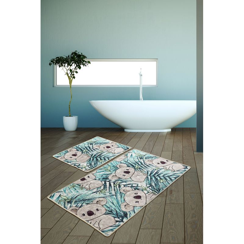 Casa si Gradina - Textile si covoare - Covoare - Covorase baie - Set covorase de baie, L'essentiel Maison, multicolor, 50x60 cm si 60x100 cm, 100% poliester, antiderapant, 359CHL2450 - Infinity.ro